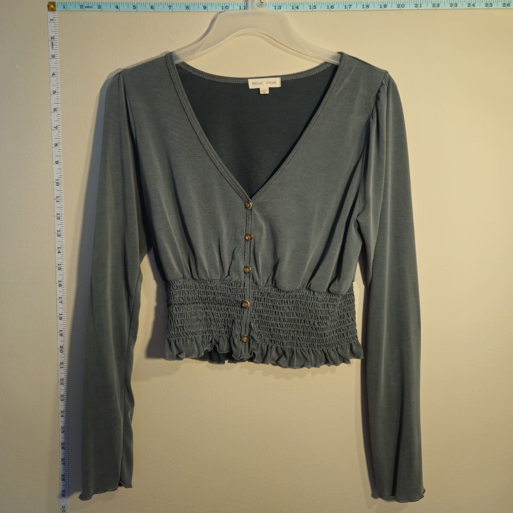 Moa Moa Smock Waist Cropped Shirt